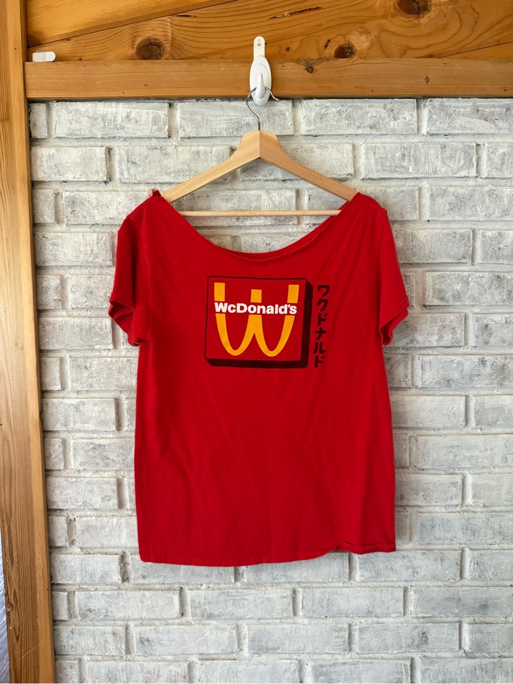 McDonald's Red Scoop Neck Tee with Yellow Logo